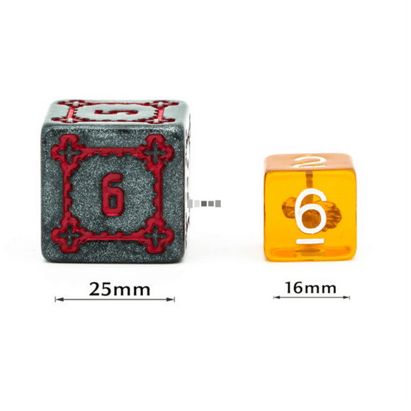 Huge Black Castle Dice Set - 25mm - Bards & Cards