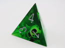 Sharp Edge Resin RPG Dice Set - Green Skulls - Bards & Cards