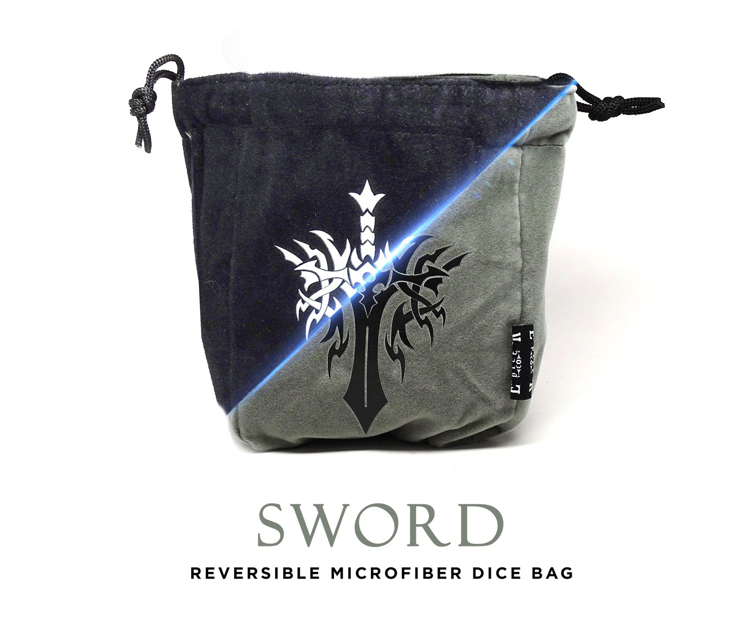 Sword Reversible Microfiber Self-Standing Large Dice Bag - Bards & Cards