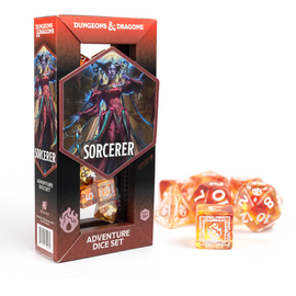D&D Adventure Dice Set - Sorcerer Edition | Orange 16pc Collection - Bards & Cards