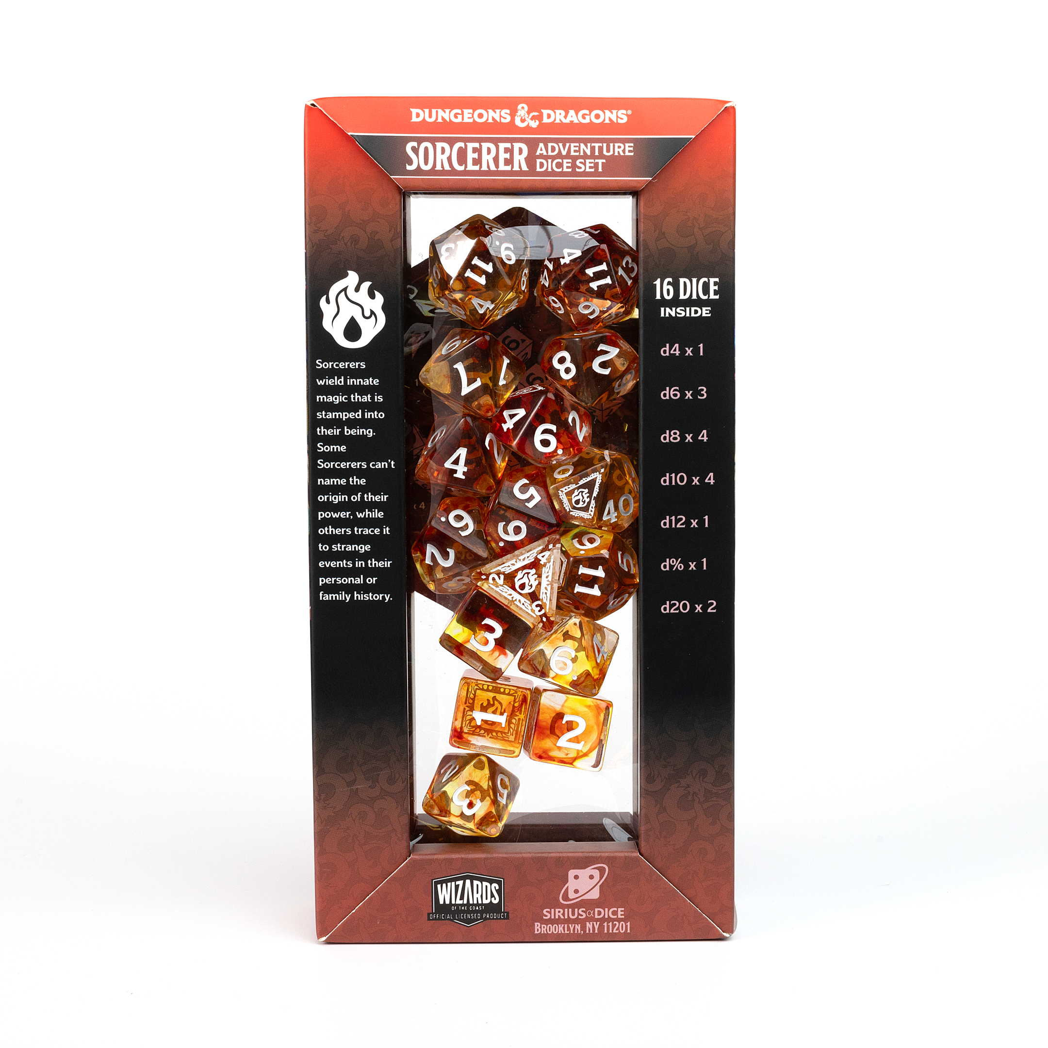 D&D Adventure Dice Set - Sorcerer Edition | Orange 16pc Collection