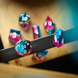 Starlit Rift Resin DND Dice Set - Bards & Cards