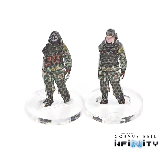 Infinity 3D Markers: Strelok (2x 25mm Camo -3, Decoy -1) - Bards & Cards