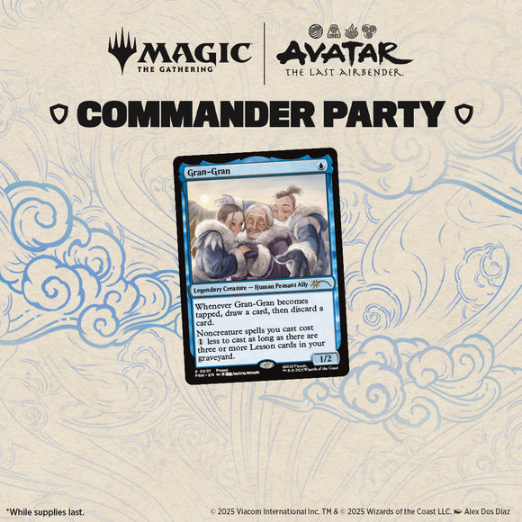 Fri 12/05/2025, 6 pm - Avatar Commander Party: Balance of the Four Nations - Bards & Cards