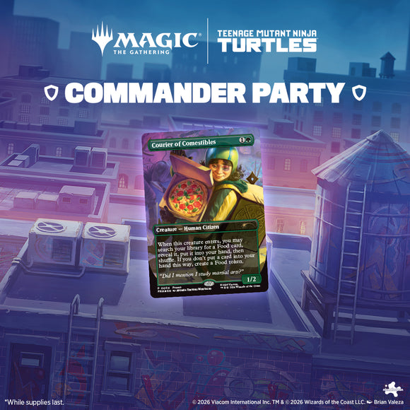 Fri 03/13/2026, 6 pm - TMNT Commander Party: Mystery Pizza Mayhem - Bards & Cards