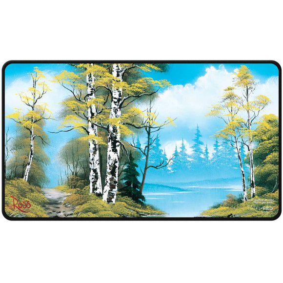 Ultra Pro Black Stitched Playmat Bob Ross Lakeside Path - Bards & Cards