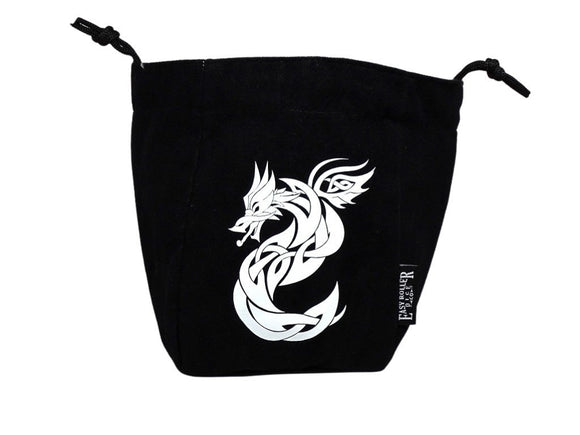 Celtic Knot Dragon Reversible Microfiber Self-Standing Large Dice Bag - Bards & Cards