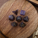Vine Spike Gemstone Purple Amethyst DND Dice Set - Bards & Cards