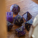 Vine Spike Gemstone Purple Amethyst DND Dice Set - Bards & Cards
