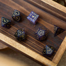 Vine Spike Gemstone Purple Amethyst DND Dice Set - Bards & Cards