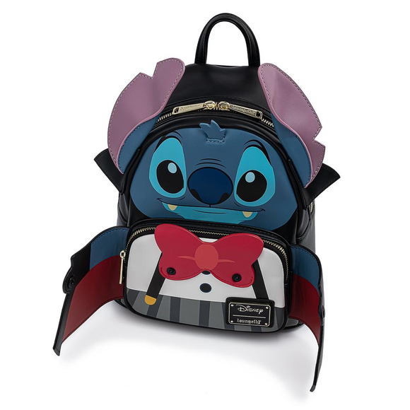 Loungefly: Disney Vampire Stitch Bow Tie Mini Backpack - Bards & Cards
