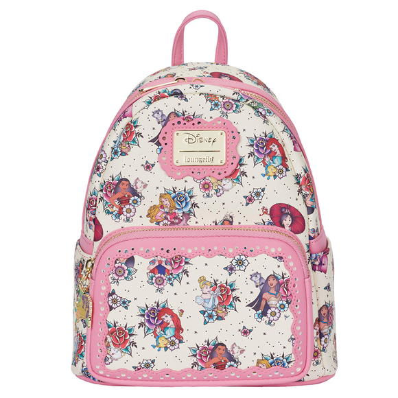 Loungefly: Disney Princess Tattoo Aop Mini Backpack - Bards & Cards