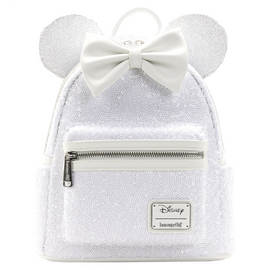 Loungefly: Disney - Minnie Sequin Wedding Mini Backpack - Bards & Cards