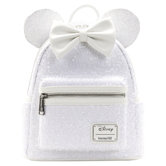 Loungefly: Disney - Minnie Sequin Wedding Mini Backpack - Bards & Cards