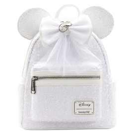 Loungefly: Disney - Minnie Sequin Wedding Mini Backpack - Bards & Cards