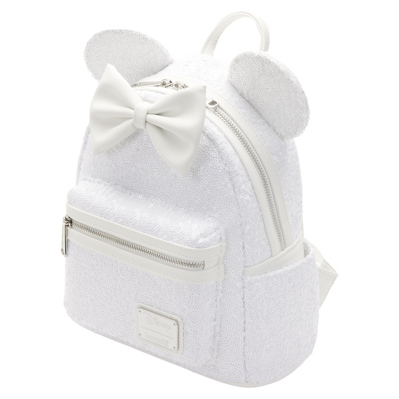 Loungefly: Disney - Minnie Sequin Wedding Mini Backpack - Bards & Cards