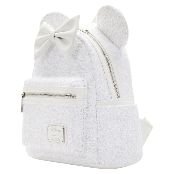 Loungefly: Disney - Minnie Sequin Wedding Mini Backpack - Bards & Cards