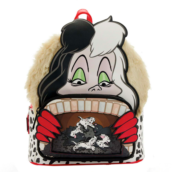 Loungefly: Disney - 101 Dalmatians Villains Scene Cruella Mini Backpack - Bards & Cards
