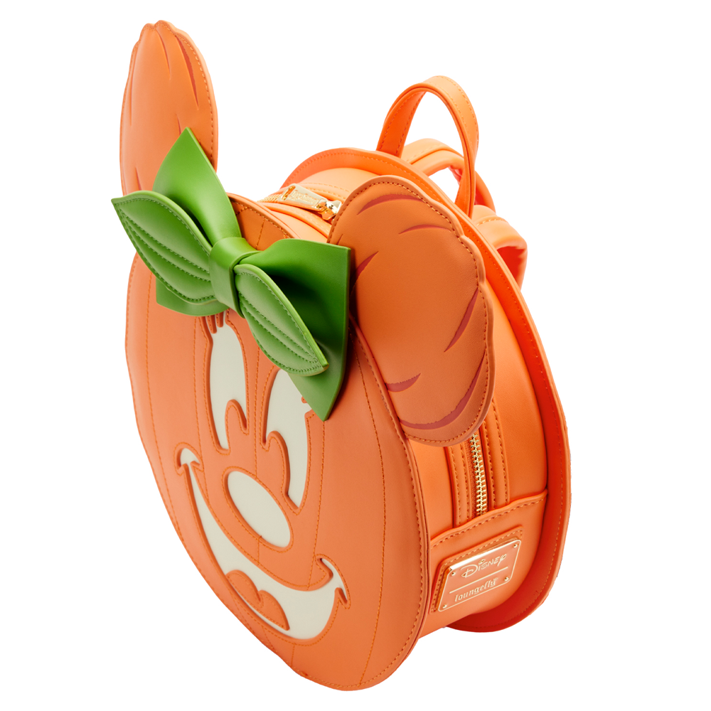 Loungefly: Disney - Glow Face Minnie Pumpkin Mini Backpack - 0