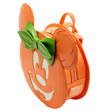 Loungefly: Disney - Glow Face Minnie Pumpkin Mini Backpack - Bards & Cards