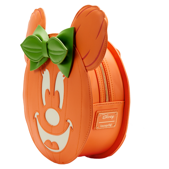 Loungefly: Disney - Glow Face Minnie Pumpkin Mini Backpack - Bards & Cards