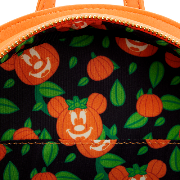 Loungefly: Disney - Glow Face Minnie Pumpkin Mini Backpack - Bards & Cards