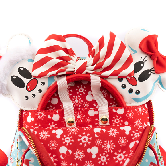 Loungefly: Disney - Minnie and Mickey Snowman Mini Backpack and Headband Set - Bards & Cards