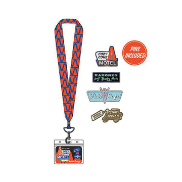 Loungefly: Pixar Cars Radiator Springs Lanyard with 4 Pins - Bards & Cards