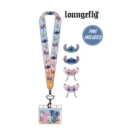 Loungefly: Lilo and Stitch - Stitch Snow Cone Lanyard with 4 Pins - Bards & Cards