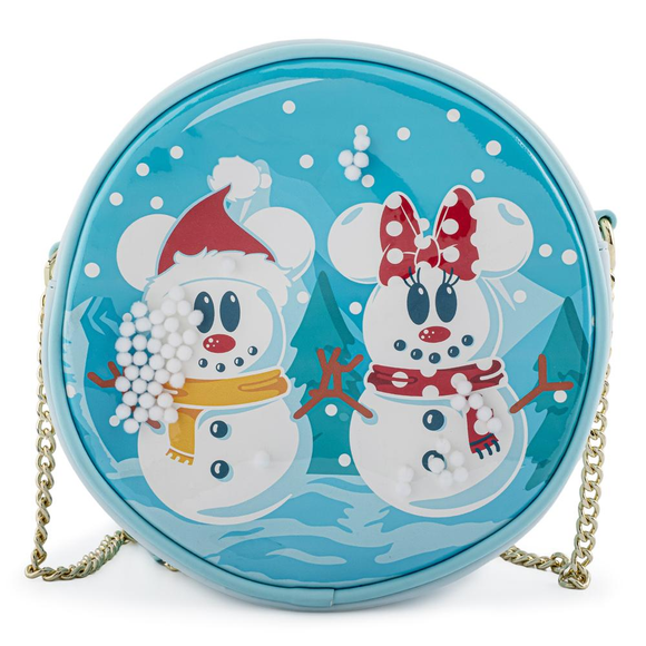 Loungefly: Disney - Mickey and Minnie Mouse Snow Globe Crossbody Bag - Bards & Cards