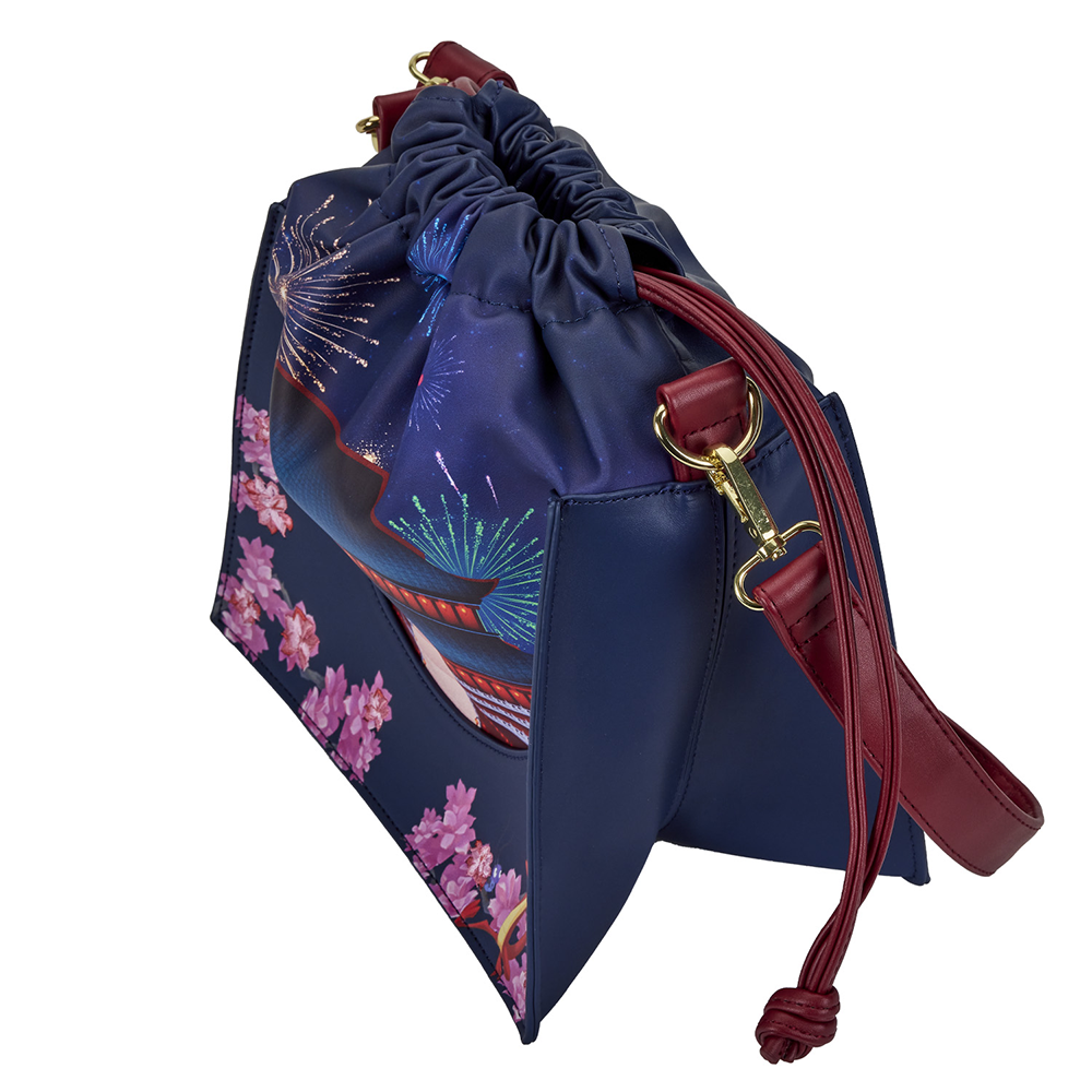 Loungefly: Disney Mulan Castle Cinch Sack Cross Body Bag - 0