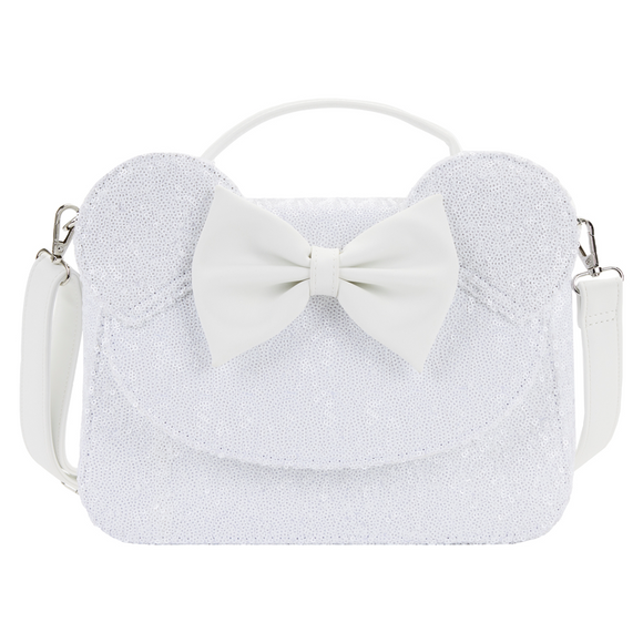 Loungefly: Disney - Minnie Sequin Wedding Cross Body Bag - Bards & Cards