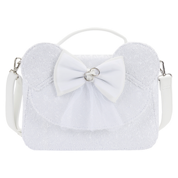 Loungefly: Disney - Minnie Sequin Wedding Cross Body Bag - Bards & Cards