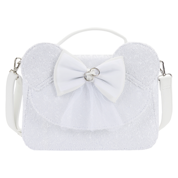 Loungefly: Disney - Minnie Sequin Wedding Cross Body Bag - Bards & Cards