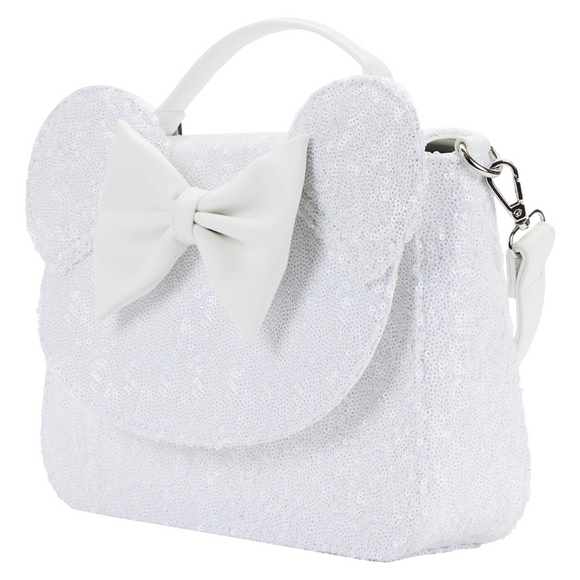 Loungefly: Disney - Minnie Sequin Wedding Cross Body Bag - Bards & Cards