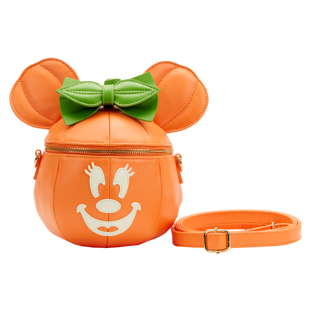 Loungefly: Disney - Glow Face Pumpkin Minnie Figural Cross Body Bag