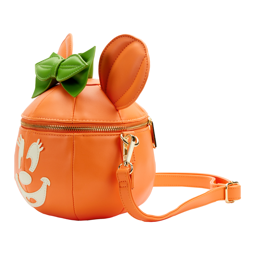 Loungefly: Disney - Glow Face Pumpkin Minnie Figural Cross Body Bag - 0