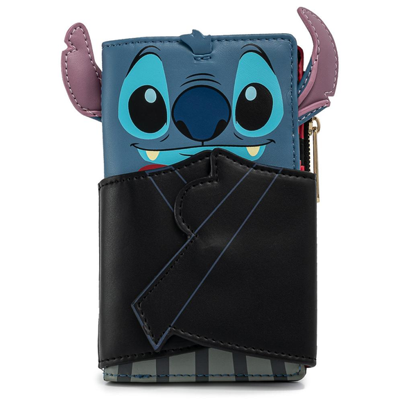 Loungefly: Disney Vampire Stitch Bow Tie Flap Wallet - Bards & Cards