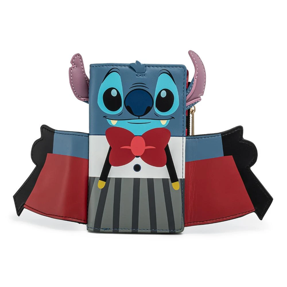 Loungefly: Disney Vampire Stitch Bow Tie Flap Wallet - Bards & Cards