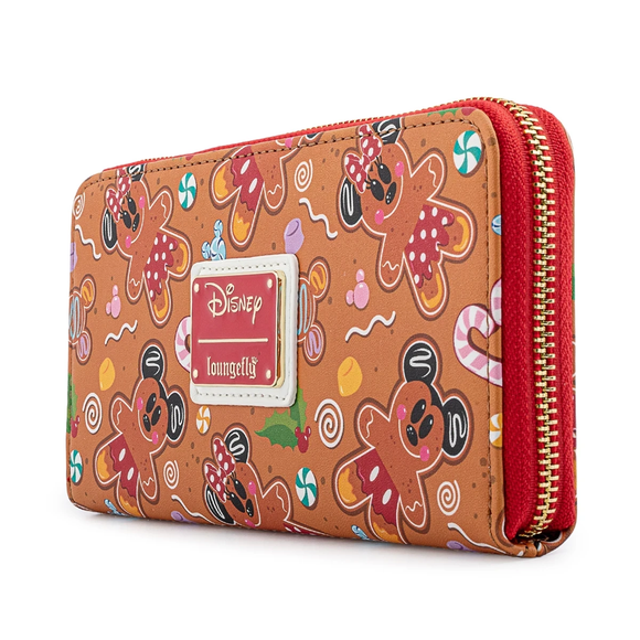 Loungefly: Disney Gingerbread AOP Zip Around Wallet - Bards & Cards