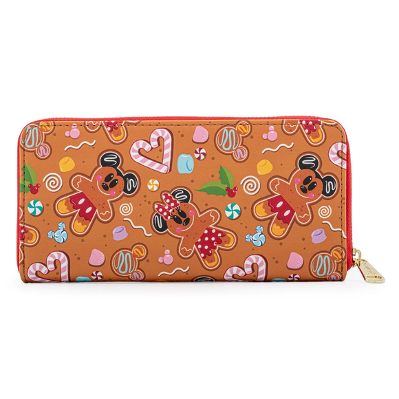 Loungefly: Disney Gingerbread AOP Zip Around Wallet - Bards & Cards