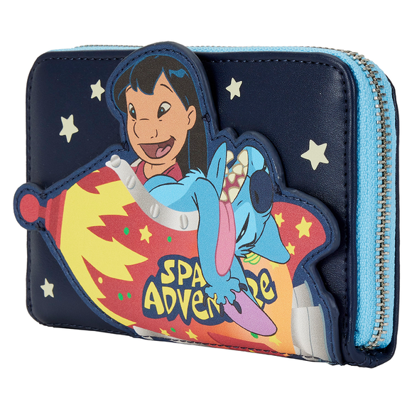 Loungefly: Disney Lilo And Stitch Space Adventure Zip Around Wallet - Bards & Cards