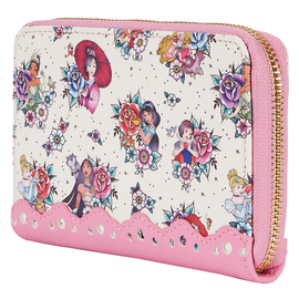 Loungefly: Disney Princess Tattoo Aop Zip Around Wallet - Bards & Cards