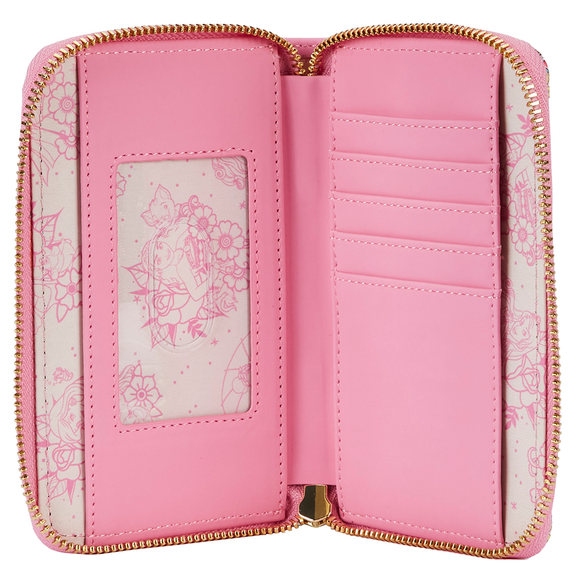Loungefly: Disney Princess Tattoo Aop Zip Around Wallet - Bards & Cards