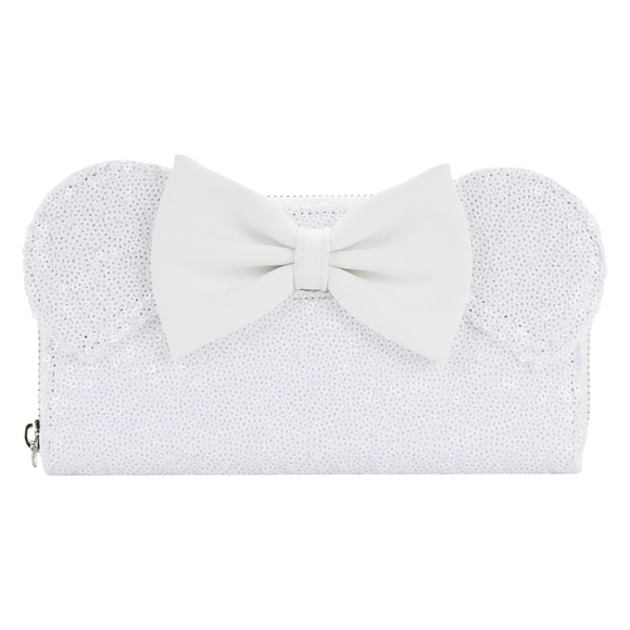 Loungefly: Disney - Minnie Sequin Wedding Zip Around Wallet - Bards & Cards