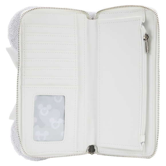 Loungefly: Disney - Minnie Sequin Wedding Zip Around Wallet - Bards & Cards