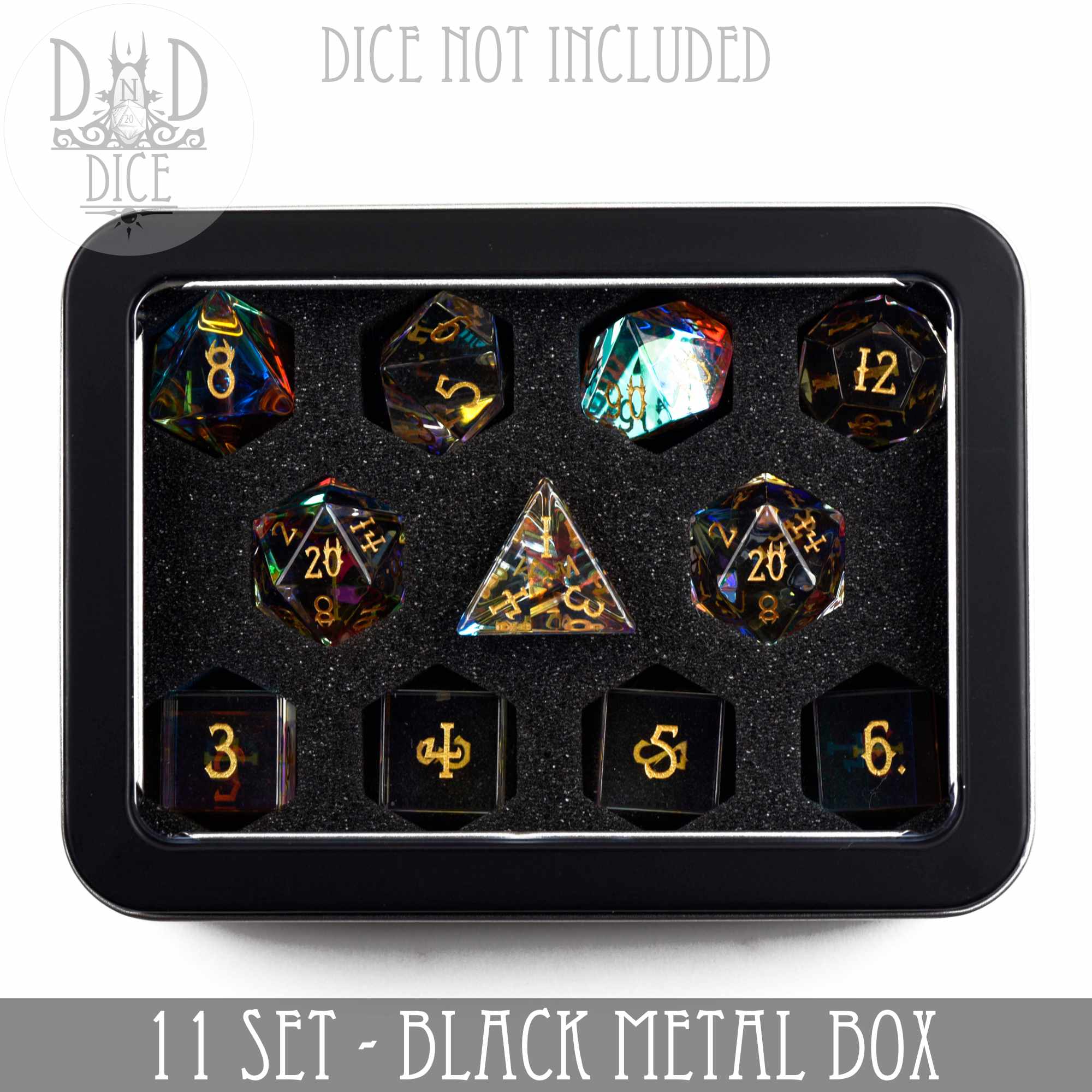 Metal Gift Box - 11 Dice Set - Bards & Cards