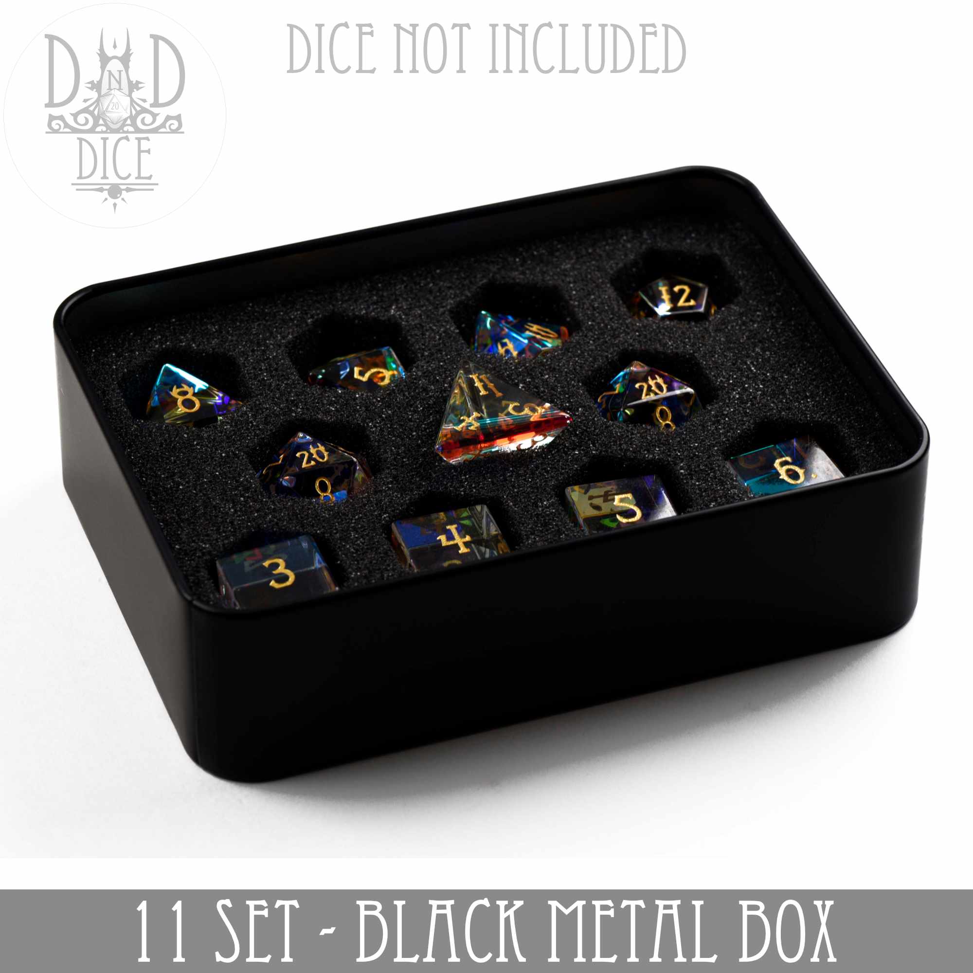 Metal Gift Box - 11 Dice Set - Bards & Cards