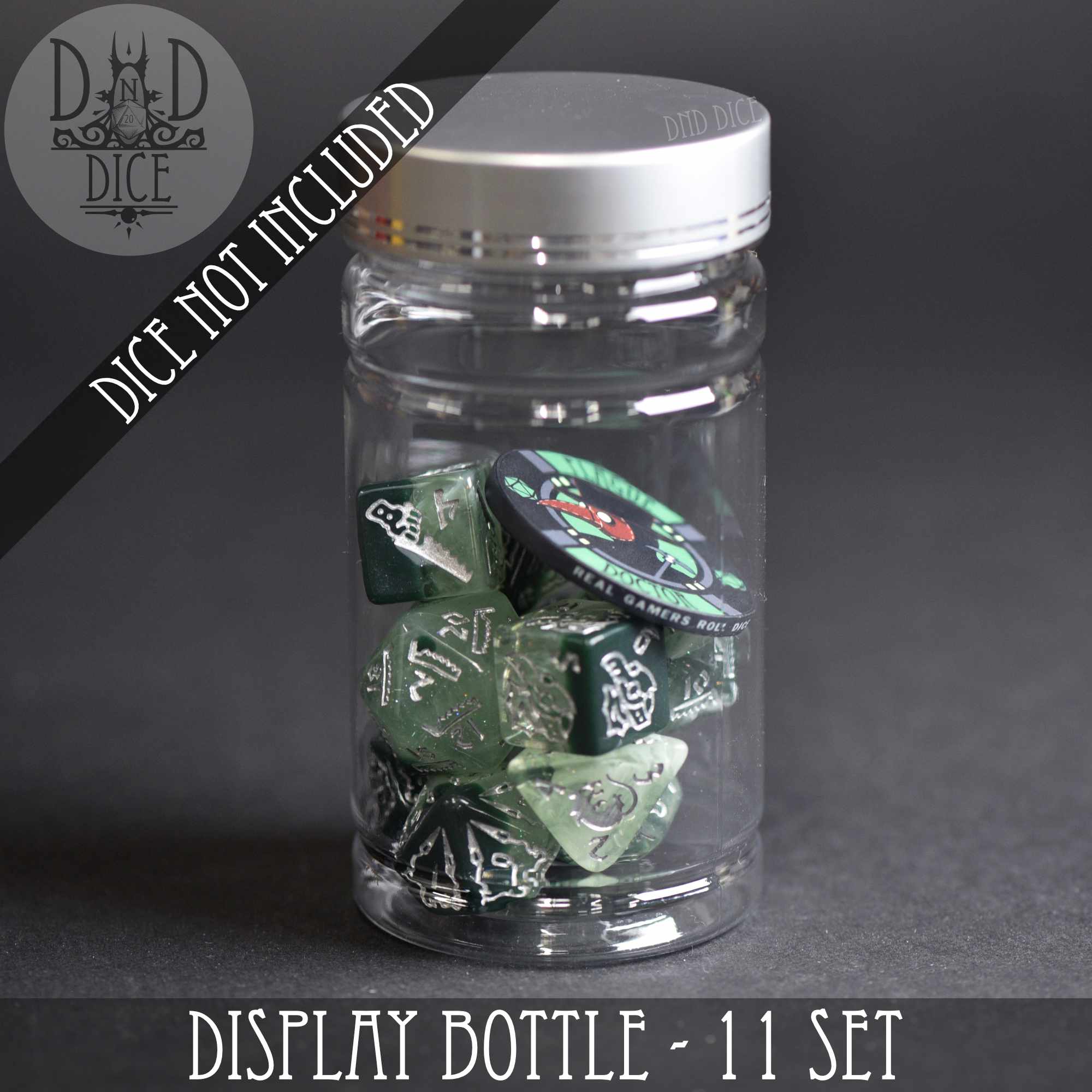 Display Bottle - 7 & 11 Dice Sets - Bards & Cards