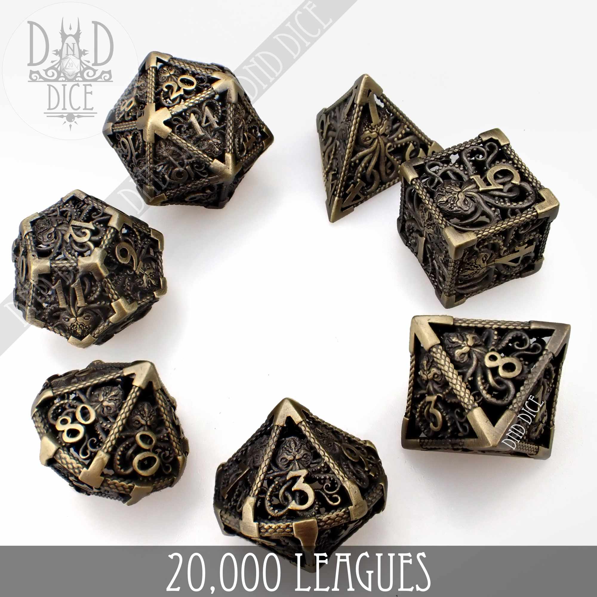 20,000 Leagues Metal Dice Set (Gift Box) - Bards & Cards